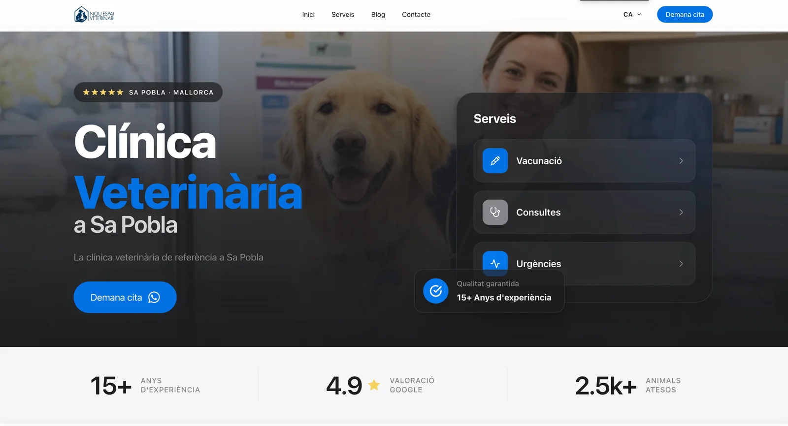 Business automation and custom software project: Nou Espai Veterinari